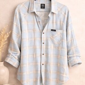 BDG Brendan Blue Plaid Button-Up Shirt